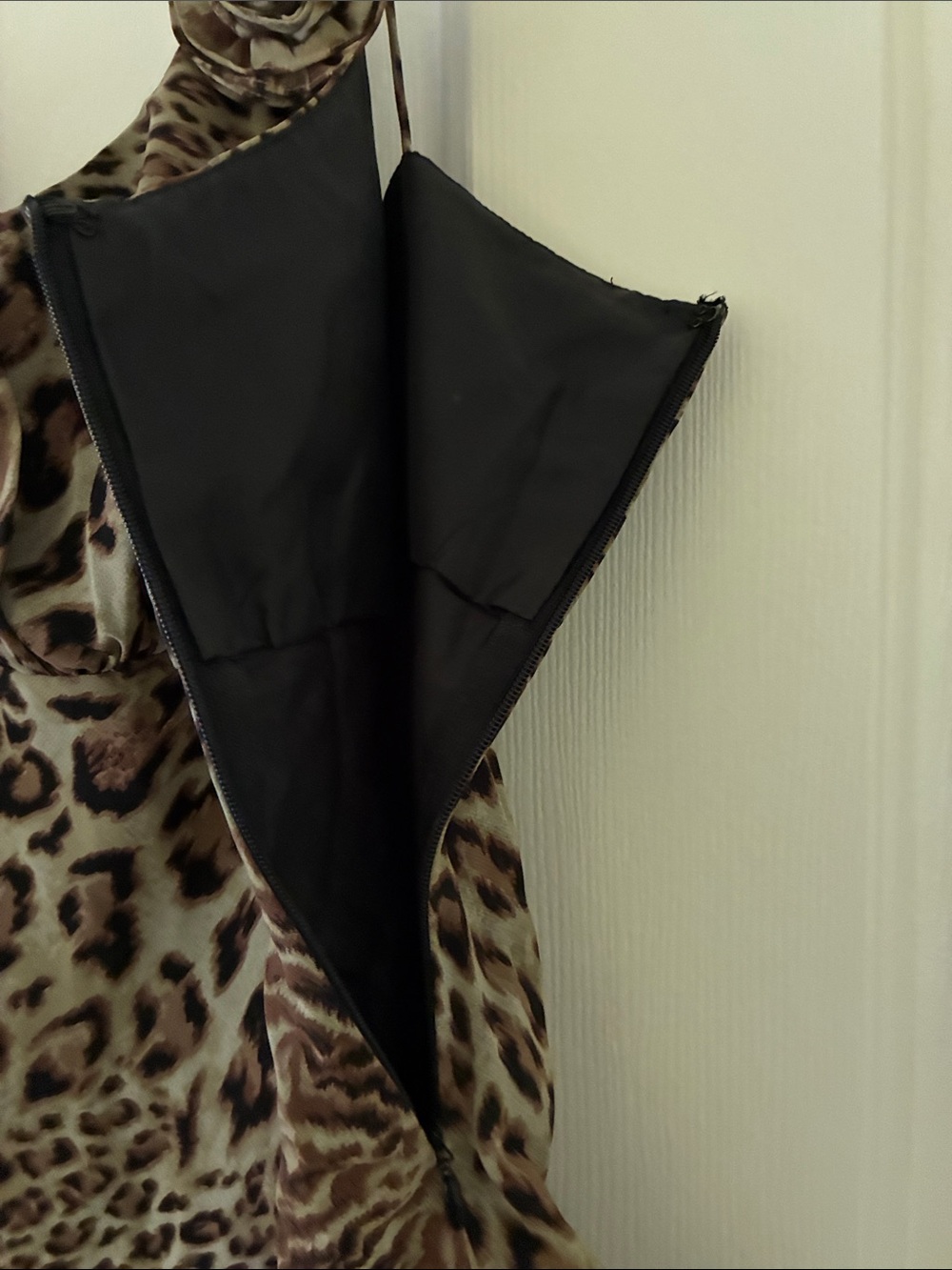 Jackie Jon Leopard-Print Asymmetric Cami Top in Brown, Green & Black - Picture 4 of 12